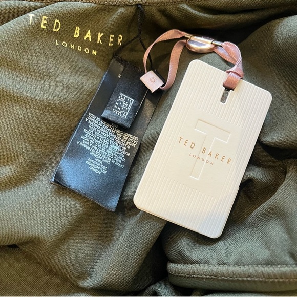 TED BAKER Pikaa Halter Olive Green One-Piece Swimsuit - Picture 7 of 9